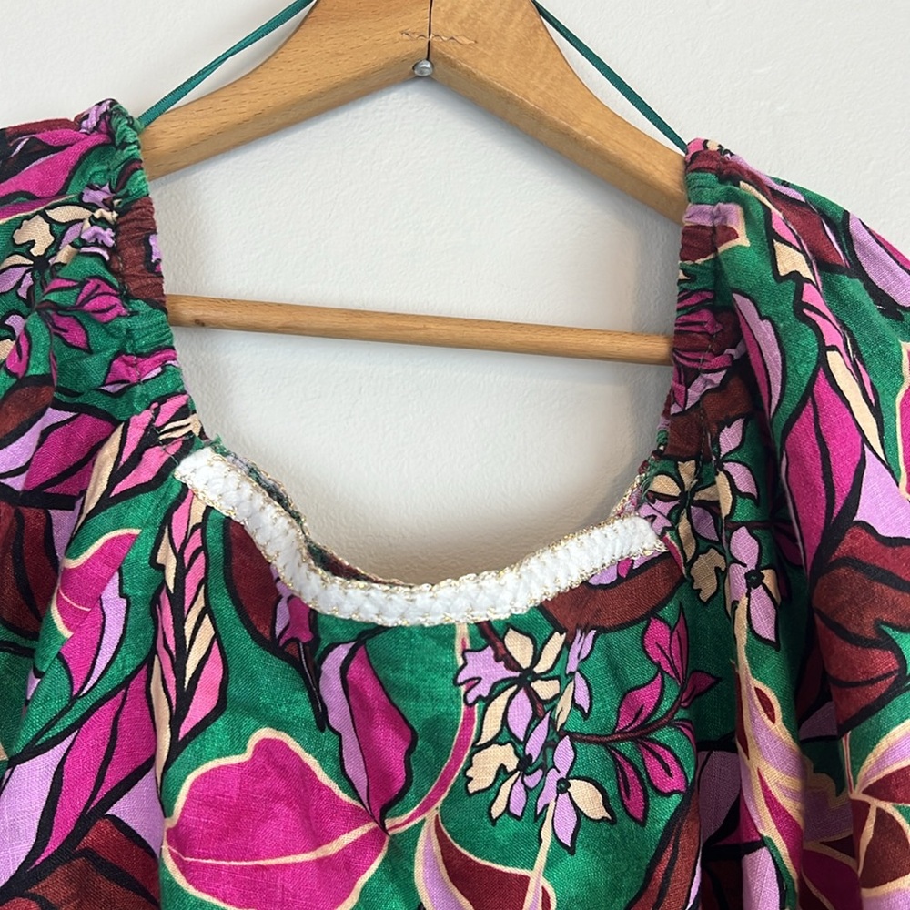 Cynthia Rowley 100% linen floral women’s top size medium - Picture 8 of 11